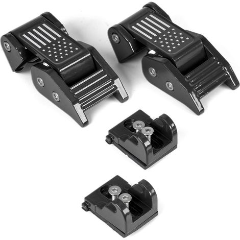 Auto-Modifikationsteile, Motorhaubenverschlüsse, Motorhauben-Kit, Motorverriegelungen für Jeep Wrangler JKJL - Schwarz (amerikanische Flagge) (1/4)