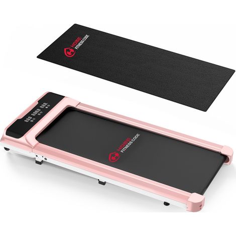 2 en 1 Tapis de course électrique - Vitesse max 10 km/h - Moteur 2,5 HP - Ecran LED - Surface de course 100 x 40 cm - Charge max 120 kg - Rose (1/5)
