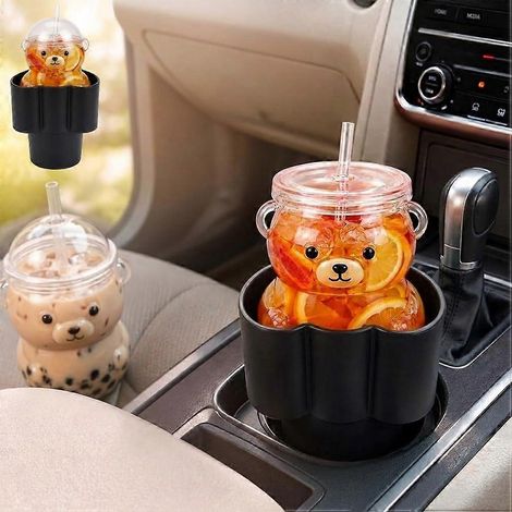 Porte-gobelet en forme de cœur pour voiture, compatible avec l'adaptateur Bearista pour gobelet en verre Porte-gobelet réutilisable pour voiture, cadeau pour l'intérieur du véhicule (1/5)