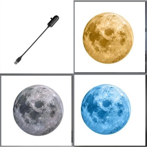Projecteur de Lune Lumières de Lune pour Chambre Lampe de Projection USB pour Photographie Selfie Plafond de Chambre, Décoration de Chambre (1/5)