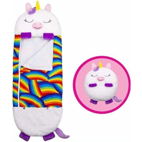 Coussin de sac de couchage pliant, 2 en 1 épaissi sac de couchage créatif pour enfants Licorne bébé tout - petit Cartoon chaud anti - coup de pied se fait pincer par pyjama coton, style Licorne (1/3)