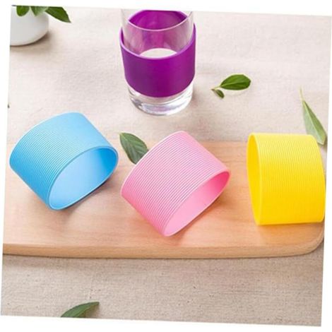 5 Pack Silicone Glasses Covers - Heat Resistant - Non-Slip - Various Colours - for Camping Travel an (1/5)