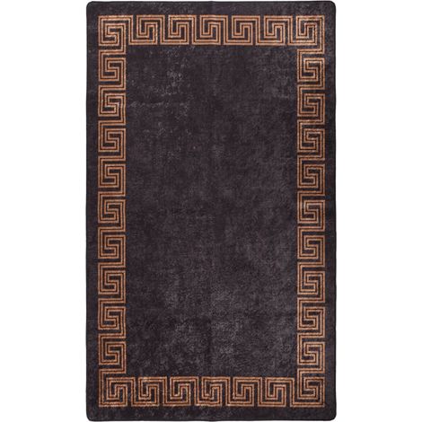 FIMEI Tapis lavable antidérapant 120x180 cm Noir et doré (1/5)