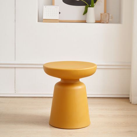 Beistelltisch Posio 44xØ40 cm Gelb [en.casa]