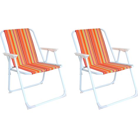 2 Stück Campingstuhl tropisch gestreift-MPO2600ST-2