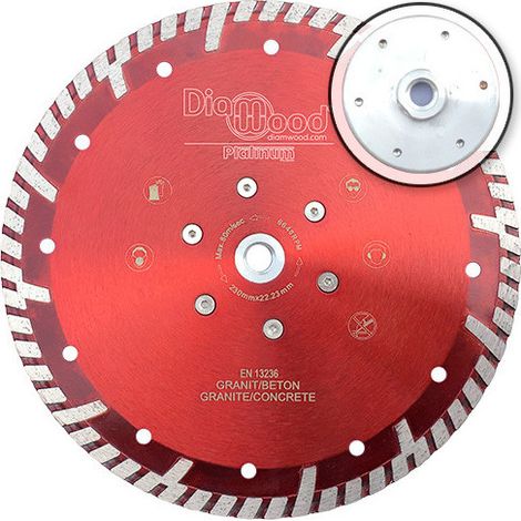 Diamwood Disque Diamant Pro ULTRA SONIC D. 230 x Flasque M14 x Ht. 10 mm - Coupe rapide de Tuile, Granit, Béton armé - Haute Précision et Efficacité - Idéal pour BTP (1/3)