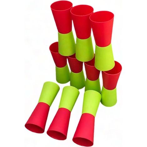 10 zweifarbige Becher für Agilitätstraining, Laufen, Basketball, Fußball und Outdoor-Übungen (1/5)