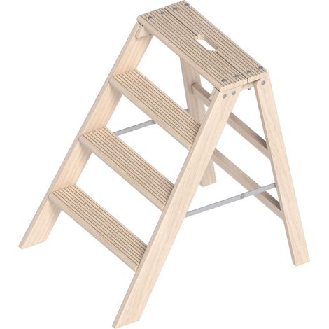 Layher 1055 klappbarer Holzstufentritt 4 Stufen (1/4)