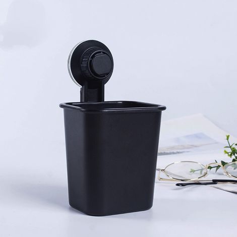 Porta spazzolino da denti a parete con ventosa per bagno, doccia, rasoio, spazzolino elettrico/a batteria, organizer per dentifricio, non richiede trapano né chiodi (nero) (1/5)