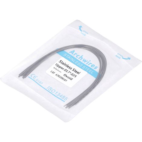 Lot de 50 fils orthodontiques rectangulaires flexibles en acier inoxydable pour arc dentaire supérieur, 0,17 x 0,25 pouce (1/5)