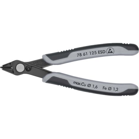 KNIPEX 78 61 125 ESD Electronic Super Knips® ESD con manici multicomponente brunita 125 mm