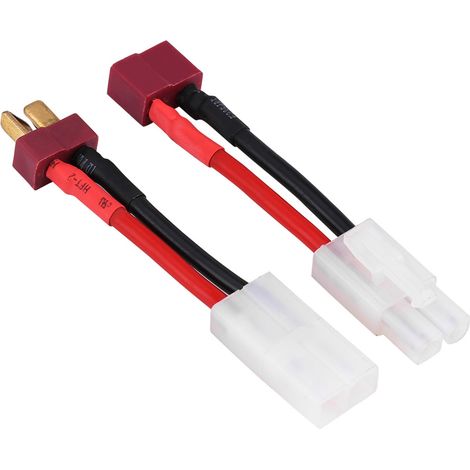Lot de 2 câbles adaptateurs T mâle/femelle vers Tamiya mâle/femelle, fil 14 AWG, accessoire RC (1/5)
