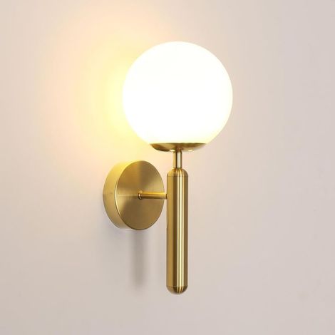 Applique Murale Intérieure, Moderne E27 Lampe Murale Design Minimaliste, Abat-Jour en Verre Luminaires Intérieur pour Chambre Salon Couloir (1/5)
