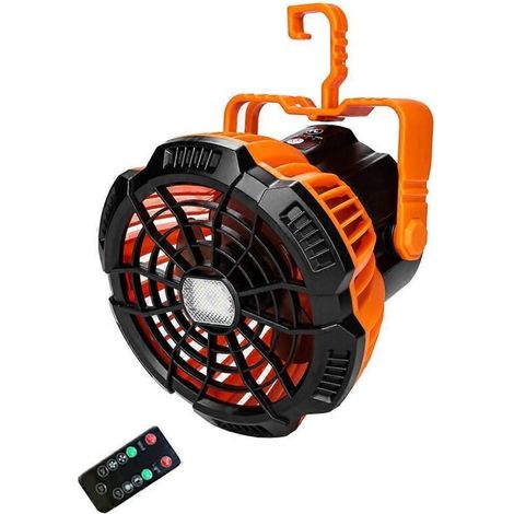 Ventilateur USB avec lumière LED rechargeable et télécommande pour le camping en plein air (1/5)