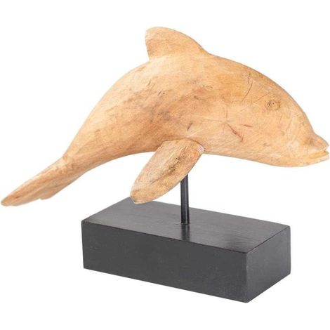 Figura de delfin de madera con soporte 35x17x27 (1/3)