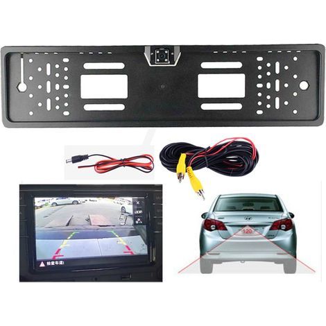 Cadre De Plaque D'immatriculation Avec Camera De Recul - 170 Degres - IP65 - Pour Voitures Européennes - 12 V - Noir Ou Argent (1/5)