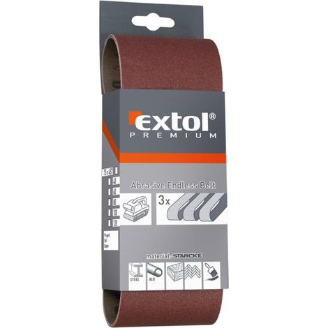 EXTOL Schleiftuch-Endlosband, Verpackung. 3-teilig, 75 x 533 mm, P100 8803530