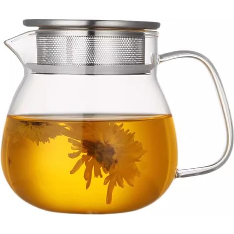 Théière en verre avec couvercle en acier inoxydable 500 ml (1/5)