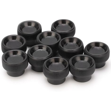 10 vis moletées à tête ronde avec poignée, bouton de serrage et écrou pivotant, noires M5x20 (1/5)