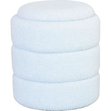 Marvin Pouf Contenitore In Tessuto Morbido Poggiapiedi CHUBBY Sgabello per Casa Soggiorno Camera da Letto Salotto Divano Tavolino Rotondo Poltrona Bianco (1/4)