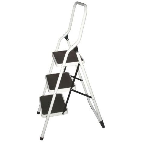 Hailo – Marchepied 3 marches pliable antidérapant en acier – Charge maximale 150 kg – Large marches 38 x 26 cm – Hauteur de travail 2,69 m