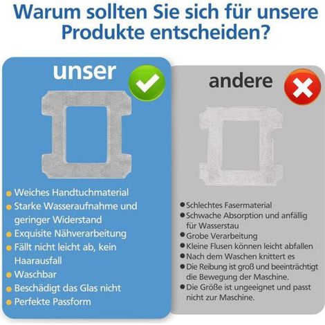 Serpillère Rechange - Microfibre Haute Densité Lavable - Pour Robot Lave-Vitre Winbot - 6 Pièces (1/5)