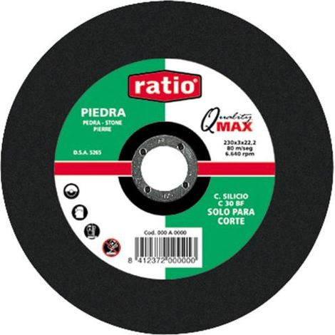 Disco corte piedra Quality Max Ratio - 125 x 2,5 x 22,2 mm.