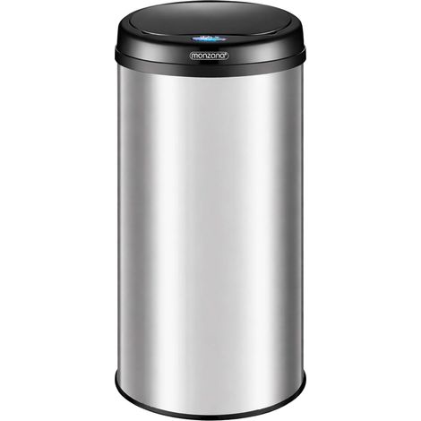 MONZANA® Cubo Basura Automático Sensor Tapa Acero Inoxidable Contenedor Residuos Papelera Reciclaje Impermeable Silencioso USB Oficina Cocina Baño Silber XXL (de)