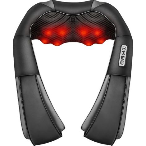 Appareil de massage pour le dos et la nuque, masseur thermique 3D pour la nuque, massage du dos pour soulager les douleurs musculaires, cuir PU, cadeau pour femmes et hommes (1/5)