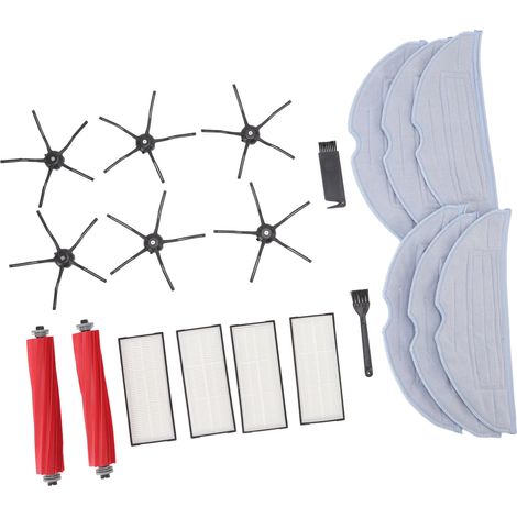Repuestos para la aspiradora robot Roborock: kit de 2 cepillos principales, 6 mopas lavables, 4 filtros HEPA y accesorios.
