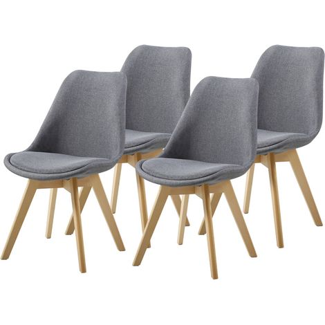 Set aus vier skandinavischen BIMS Stühlen Grau