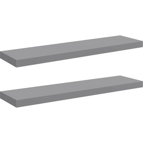 Estantes flotantes de pared 2 uds MDF gris 90x23,5x3,8 cm vidaXL (1/5)