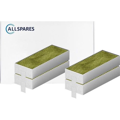 Filtro de carbón AllSpares CleanAir Plus (4 uds.) para campanas extractoras compatibles con Bosch Neff Gaggenau 17007505 y Siemens HZ9VRCR1 (192x75x35mm)