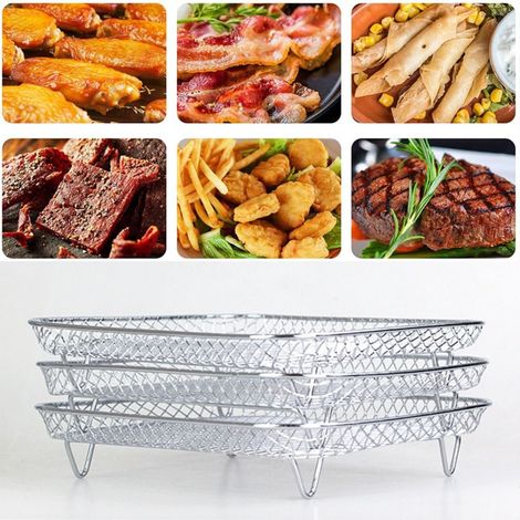 Friteuse acier inoxydable Grille friteuse air 3 niveaux (1/4)