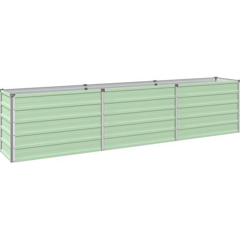 vidaXL Cama de Jardín Elevada Verde Pastel 240 x 40 x 55 cm (1/2)