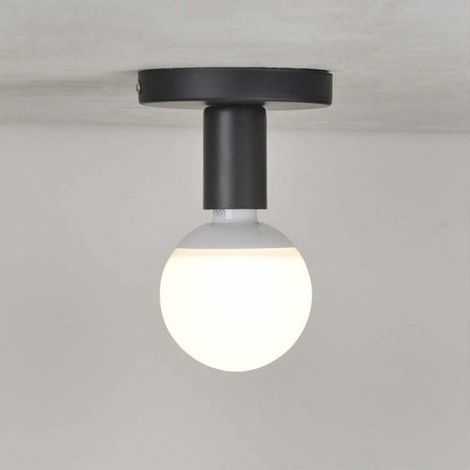 Douille E27 en métal, compatible avec les appliques murales et les plafonniers, pour couloir, chambre ou salle à manger, noir. (1/5)