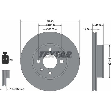 Lot de 2 Disques de frein Textar 92144700 HYUNDAI 517121C050