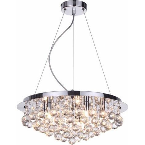 Suspension Loona chrome à cristaux 5xG9 Reality Ø45
