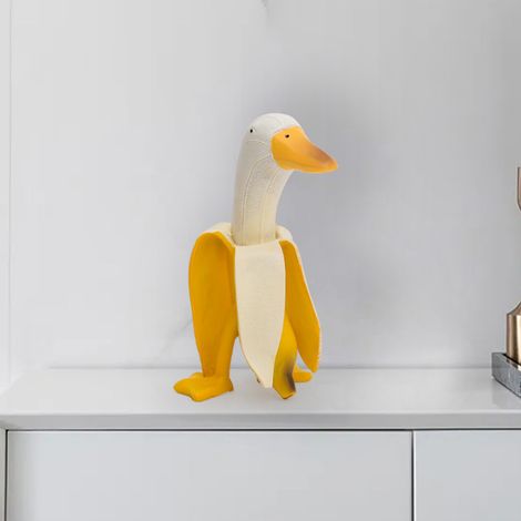 Une décoration de canard banane mignonne, originale et créative pour la maison, des ornements de bureau de dessin animé, des cadeaux d'anniversaire et des canards jaune banane. (1/5)