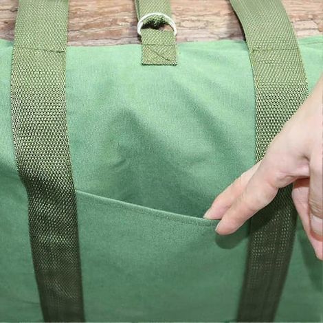 Vedbärväska, Vintervedförvaringsväska, Utomhuscamping Vedtillbehör, Vedbärväska, Förvaringsstock, Militärgrön, unisexe