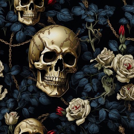 Tela decorativa para exteriores Oxford - Motivo de calavera I DX4229 (1/5)