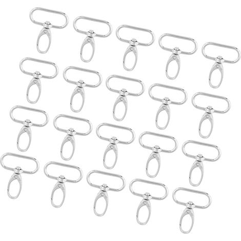 20 fermoirs de sac en alliage de zinc, clips à déclenchement pivotants, crochets porte-clés (32 mm) (1/5)