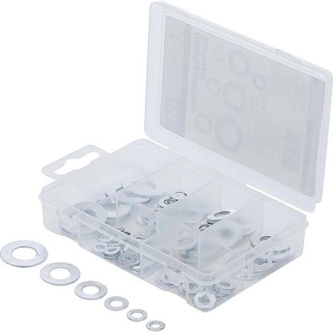 Assortiment de Rondelles D.4-12 mm - 130 pcs - Acier, Résistantes et Polyvalentes - D-Work (1/5)