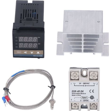 PID-Temperaturregler-Set 0–400 °C, wasserdicht, hochpräzise, REX C100 Temperaturregler für landwirtschaftliche Betriebe, 100–240 V, 25 A (1/5)