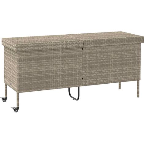 Maison Exclusive - Baúl jardín con ruedas gris claro 160x55x75 cm