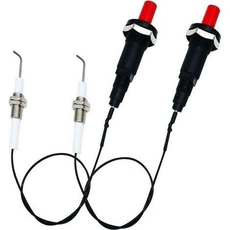 Kit d'allumage piézoélectrique universel à bouton-poussoir pour propane LP naturel de 11,8 pouces pour barbecues à gaz, cuisinières, radiateurs, générateurs de cuisinières, lot de 2 pièces
