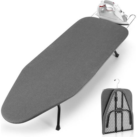 Petite Planche à Repasser Pliable avec Repose-Fer, Peu Encombrante, Mini Planche à Repasser Pliable avec Pieds AntidéRapants, pour Une Utilisation à La Maison, 76 X 31 Cm, Grise (1/5)