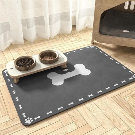 Tapis d'alimentation pour chiens et chats, format XXL 50 x 80 cm. Tapis d'alimentation en terre de diatomées. Séchage rapide. (1/5)