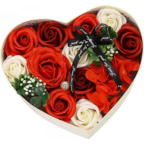 Geschenkbox mit Seifenblumenmotiv – Nicht spezifiziert – Rosa – Rot – 21 x 18 x 8,5 cm – Parfümiert (1/5)