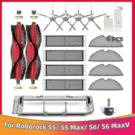 Ersatzteile für Xiaomi Roborock S5 S50 S5 Max S6 S6 Maxv S6 Pure E4 E5 Saugroboter: Hauptbürste, Seitenbürste, HEPA-Filter, M Edition 0618